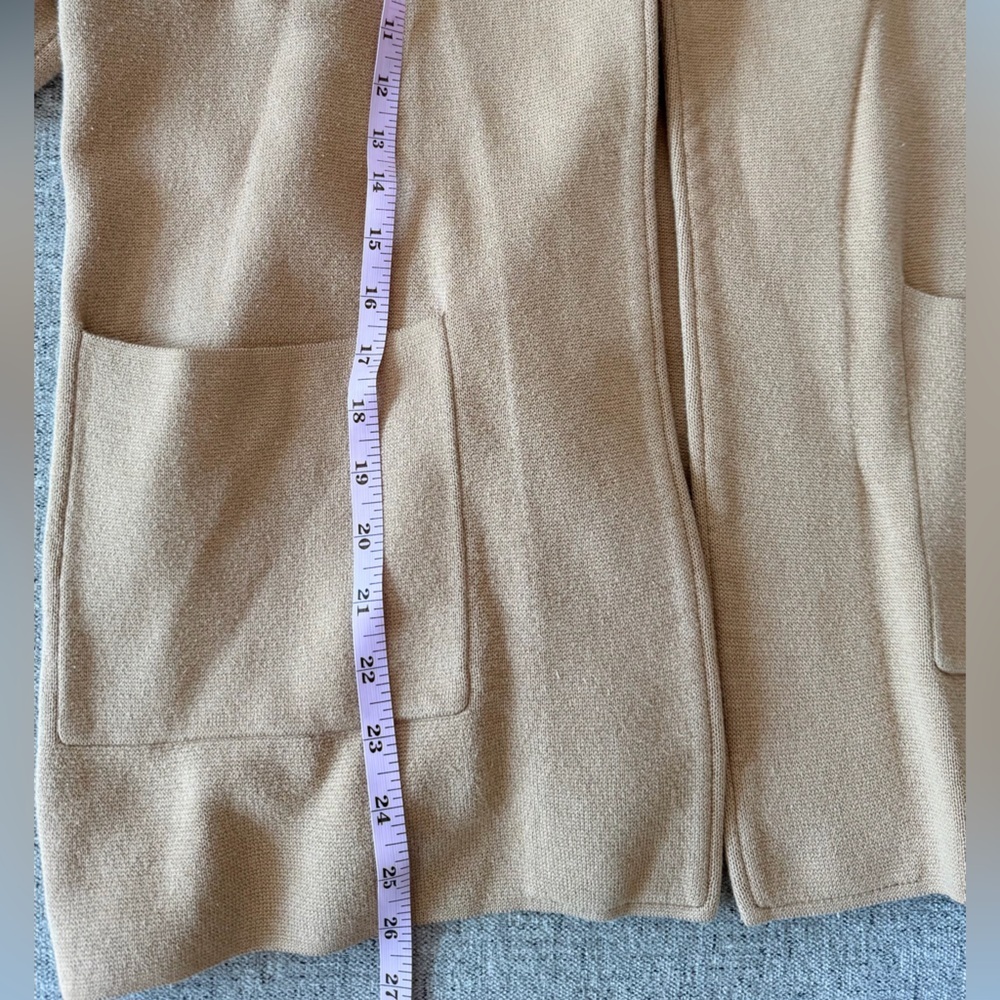 Quince Women’s Tan Cotton Knit Open Front Sweater Blazer Small - Picture 5 of 7
